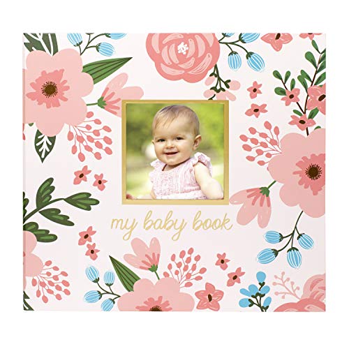 Pearhead Memory Book with Included Baby Belly Stickers, Floral