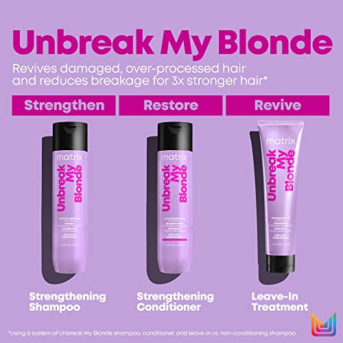 Matrix Reviving Leave-In Treatment, Unbreak My Blonde Treatment, Strengthens and Adds Softness and Shine, For Damaged, Lightened and Over Processed Hair, 150ml (Packaging May Vary)