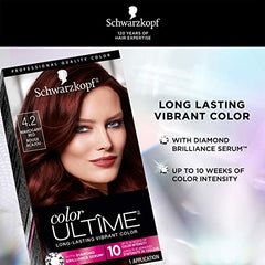 Schwarzkopf Color Ultime Permanent Hair Color Cream, 4.2 Mahogany Red, 1 Count