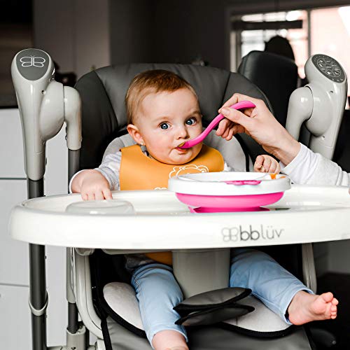 bblüv - Platö - Warming Plate - 3 Compartment, Non-Toxic, BPA Free with Suction Base for Baby Toddler (Pink)