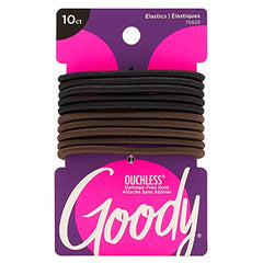 Goody Women's Colour Collection 4 mm Braided Elastics, Black, 10 Count