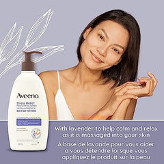 Aveeno Stress Relief Moisturizing Body Lotion with Ylang Ylang and Lavender, Dry and Sensitive Skin Moisturizer, 532 ML