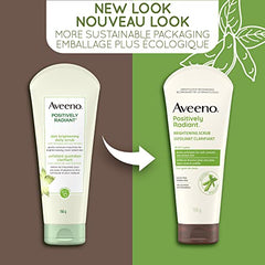 Aveeno Face Face scrub, positively Radiant Skin Brightening Daily Facial Exfoliator for Dark Spots, With soy extract, Oil free, non-comedogenic, 198 Grams