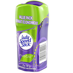 Lady Speed Stick Invisible Solid Antiperspirant, Powder Fresh, 2 x 70g (Twin Pack)