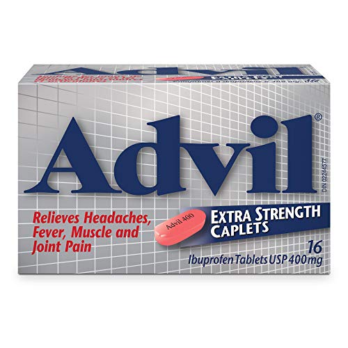 Advil Extra Strength Ibuprofen Pain Relief Caplets, Fast Acting Pain Relief for Migraine, Arthritis, Back, Neck, Joint, and Muscle Relief, 400mg (16 Count)