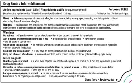 24 Hour Allergy Relief Tablets, 120 mg