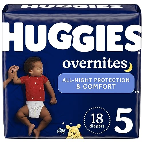 Diapers Size 5 - Huggies Overnites Night Time Disposable Diapers, 18ct, Jumbo Pack