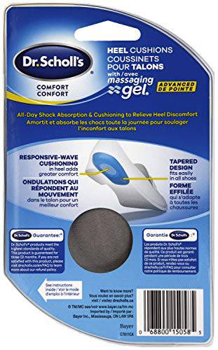 Dr. Scholl's Massaging Gel Advanced HEEL CUSHIONS (Women's 6-10) // Shock Absorption and Cushioning to Relieve Heel Discomfort