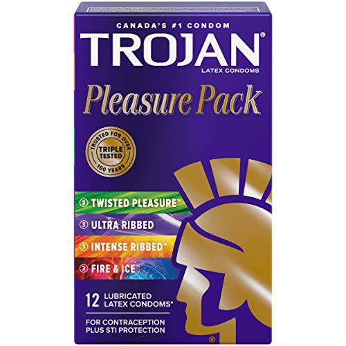 Pleasure Pack Assorted Lubricated Condoms, Extra Stimulting - Zecoya