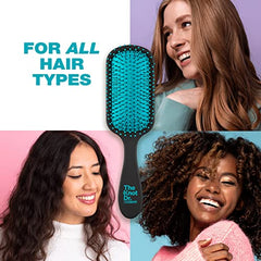 The Knot Dr. for Conair Mini Hair Brush, Wet and Dry Detangler, Removes Knots and Tangles, For All Hair Types, Black/Blue Mini