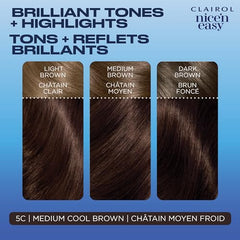 Clairol Nice'n Easy Permanent Hair Dye, 5C Medium Cool Brown Hair Color, 1 Count