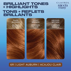 Clairol Nice'n Easy Permanent Hair Dye, 6R Light Auburn Hair Color, 1 Count