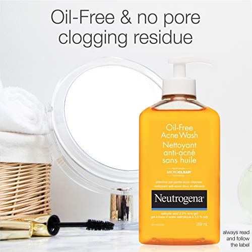 Neutrogena Oil-Free Acne Face Wash with Salicylic Acid, Non Comedogenic Facial Cleanser, 177 mL