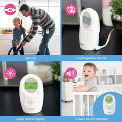 VTech DM1211 Enhanced Range Digital Audio Baby Monitor with Night Light, 1 Parent Unit, Silver & White