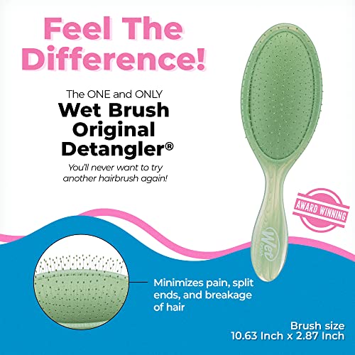 Wet Brush Original Detangling Brush - Natural Marble Jade - All Hair Types - Ultra-Soft IntelliFlex Detangler Bristles Glide Through Tangles with Ease - Pain-Free Comb for Men & Women