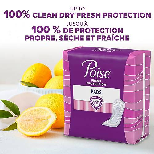 Poise Incontinence Pads & Postpartum Incontinence Pads, 4 Drop Moderate Absorbency, Regular Length, 20 Count