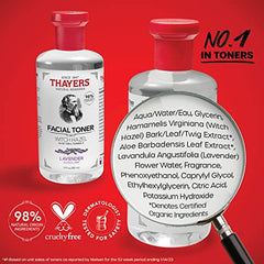 THAYERS Alcohol-Free Witch Hazel Lavender Face Toner Skin Care with Aloe Vera, Natural Gentle Facial Toner, for All Skin Types, 355mL