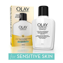 Olay Complete Daily Moisturizing Lotion with Sunscreen Broad Spectrum SPF 15, Sensitive, 120 ml