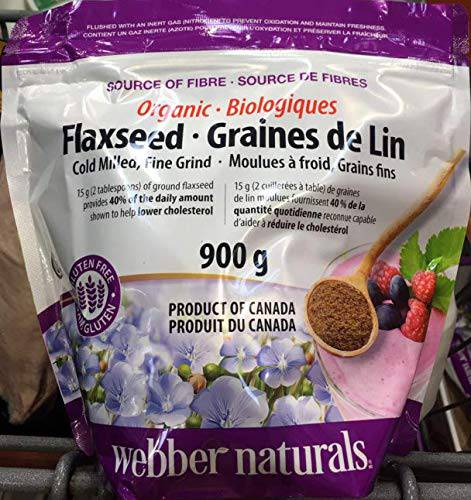 Webber Naturals Cold Milled Ground Flaxseed - Certified Organic -900g (Econo Pack)