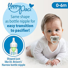 Dr. Brown's Options+ Slow Flow Preemie and Newborn Anti-Colic Bottle Set with 4oz Bottles and HappyPaci