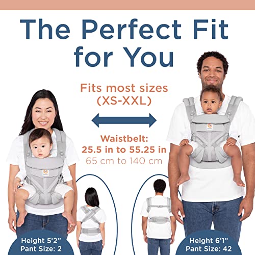 Ergobaby Omni 360 All-Position Baby Carrier for Newborn to Toddler with Lumbar Support & Cool Air Mesh (7-45 Lb), Pearl Grey