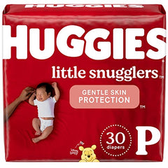HUGGIES Diapers Size Preemie - Huggies Little Snugglers Disposable Baby Diapers, 30Ct, Jumbo Pack