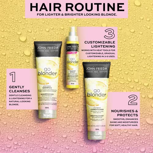 John Frieda Go Blonder Controlled Hair Lightening Spray Duo, for Gradually Lighter Blonde Hair |Silicon Free, Phthalate Free Formula (Pack of 2) (Packaging May Vary)