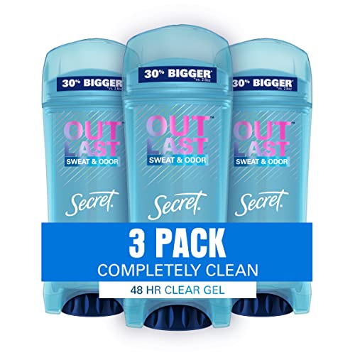 Secret Outlast Invisible Solid Antiperspirant Deodorant for Women, Completely Clean Scent, 219g 3 Pack