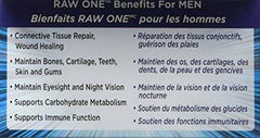 Garden of Life Vitamin Code Raw One for Men - Next Gn. 75's. Supports carbohydrate metabolism and immune function.Supports connective tissue repair and wound healing. For maintenance of bones, cartilage, teeth, skin and gums.