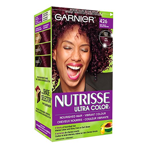 Garnier Nutrisse Ultra Color, Permanent Hair Dye, 426 Deep Purple, Vibrant Colour, Silky and Smooth Hair Enriched With Avocado Oil, 1 Application