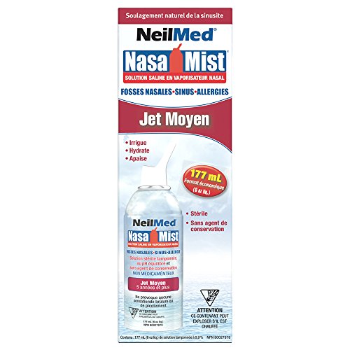 Nasa Mist irrigation nasale solution saline en vaporisateur, 177 ml, jet  fort – NeilMed : Vaporisateur nasal