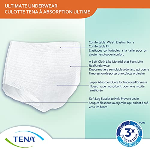 TENA Protective Incontinence Underwear, Ultimate Absorbency, Extra Large, 44 count (4x11ct)