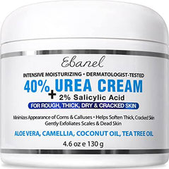 Urea Cream 40% Plus Salicylic Acid 4.6 Oz, Callus Remover Hand Cream Foot Cream For Dry Cracked Feet, Hands, Heels, Elbows, Nails, Knees, Intensive Moisturizes & Softens Skin, Exfoliates Dead Skin