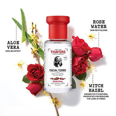 THAYERS Alcohol-Free Witch Hazel Rose Petal Face Toner Skin Care with Aloe Vera, Natural Gentle Facial Toner, for All Skin Types, Travel Format, 89mL