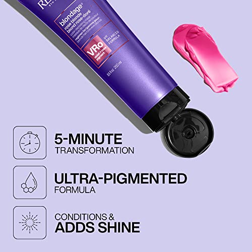 Redken Hair Mask, Blondage Color Depositing Treatment Mask, Instant Customized Temporary Color, Color Tint Hair Treatment, Rose Blonde, For Blonde Hair, 250 ML