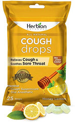 Herbion Naturals Cough Lozenges with Natural Honey Lemon Flavour, 25 Lozenges - Relieves Cough, Clears Nasal Congestion, Soothes Sore Throat; For Adults and Children 12 years and above (Pack of 5, 125 Lozenges)