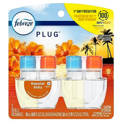 Febreze NOTICEables Plug In Air Freshener Refill, Odor Eliminator, Hawaiian Aloha, 52 mL- Packaging May Vary