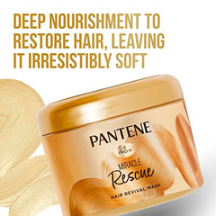 Pantene Hair Mask, Deep Conditioning Hair Mask for Dry Damaged Hair, Miracle Rescue, 190 mL Bronze,1
