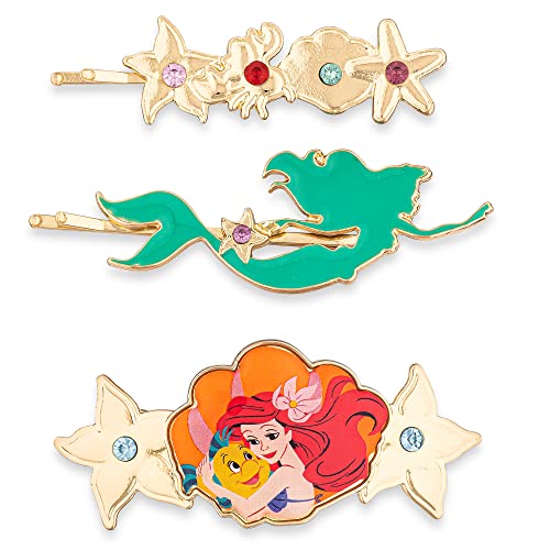 GOODY Bobby Pin and Barrette Set - Disney Princess, Ariel - Slideproof Rhinestone Bobbies - Hair Accessories for Men, Women, Boys & Girls - Style With Ease & Keep Your Hair Secured - All Hair Types