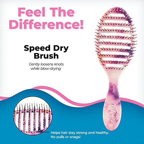 Wet Brush Speed Dry Hair Brush - Color Wash, Watermark - Vented Design and Ultra Soft HeatFlex Bristles Are Blow Dry Safe With Ergonomic Handle Manages Tangle and Uncontrollable Hair - Pain-Free