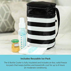 J.L. Childress 6 Bottle Cooler, Black Stripe with Teal