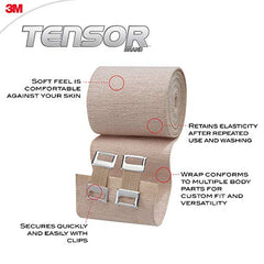 Tensor Elastic Bandage Wrap, 2-Inch, Beige