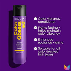 Matrix Antioxidant Conditioner, Color Obsessed Enhances Hair Color & Prevents Fading, For Color Treated Hair, Sulfate-Free, Salon Conditioner, 300ml (Packaging May Vary)