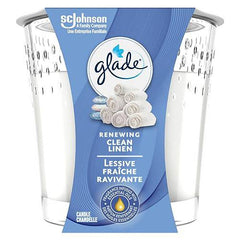 Glade Scented Candle, Clean Linen, 1-Wick Candle, Air Freshener Infused with Essential Oils for Home Fragrance, 1 Count