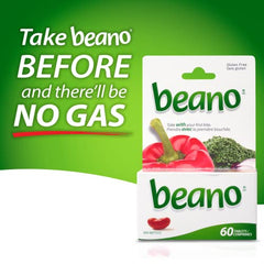 Beano Tablets, Digestive Enzyme Supplements for Gas Relief - 60 Count - Helps with Bloating Relief, Upset Stomach Support