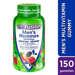 Vitafusion Men's Multivites Gummies, Daily Multivitamin, Healthy metabolism 1, Immune support 2, Connective tissue formation 3, 150 Count (2.5-month supply).