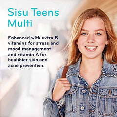 SISU Teens Multi, 90 Chewable Tablets - Multivitamin for Teens - Health & Stress Support - Gluten & Dairy Free - 45-90 Servings (Pack of 1)