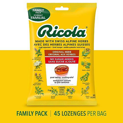 Ricola Mountain Herb No Sugar Added Cough Drops