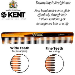 Kent 2T Handmade Sawcut Pocket Comb , Brown, 1 g (Pack of 1)