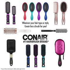 The Knot Dr. for Conair Hair Brush, Wet and Dry Detangler with Storage Case, Removes Knots and Tangles, For All Hair Types, Red Tie-Dye